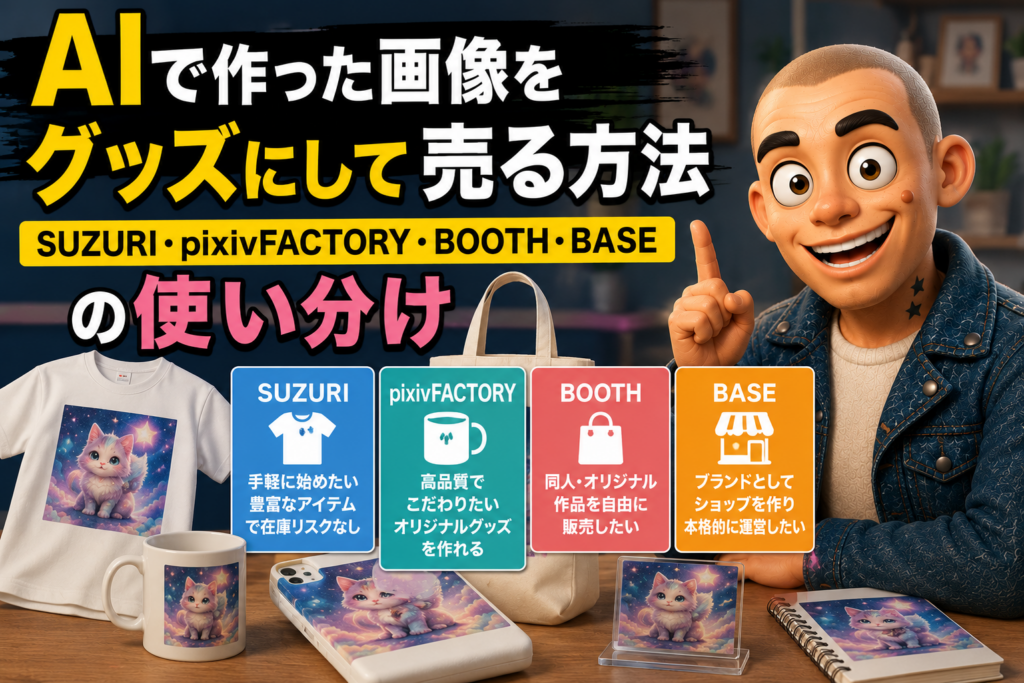 AIで作った画像をグッズにして売る方法のイメージ画像